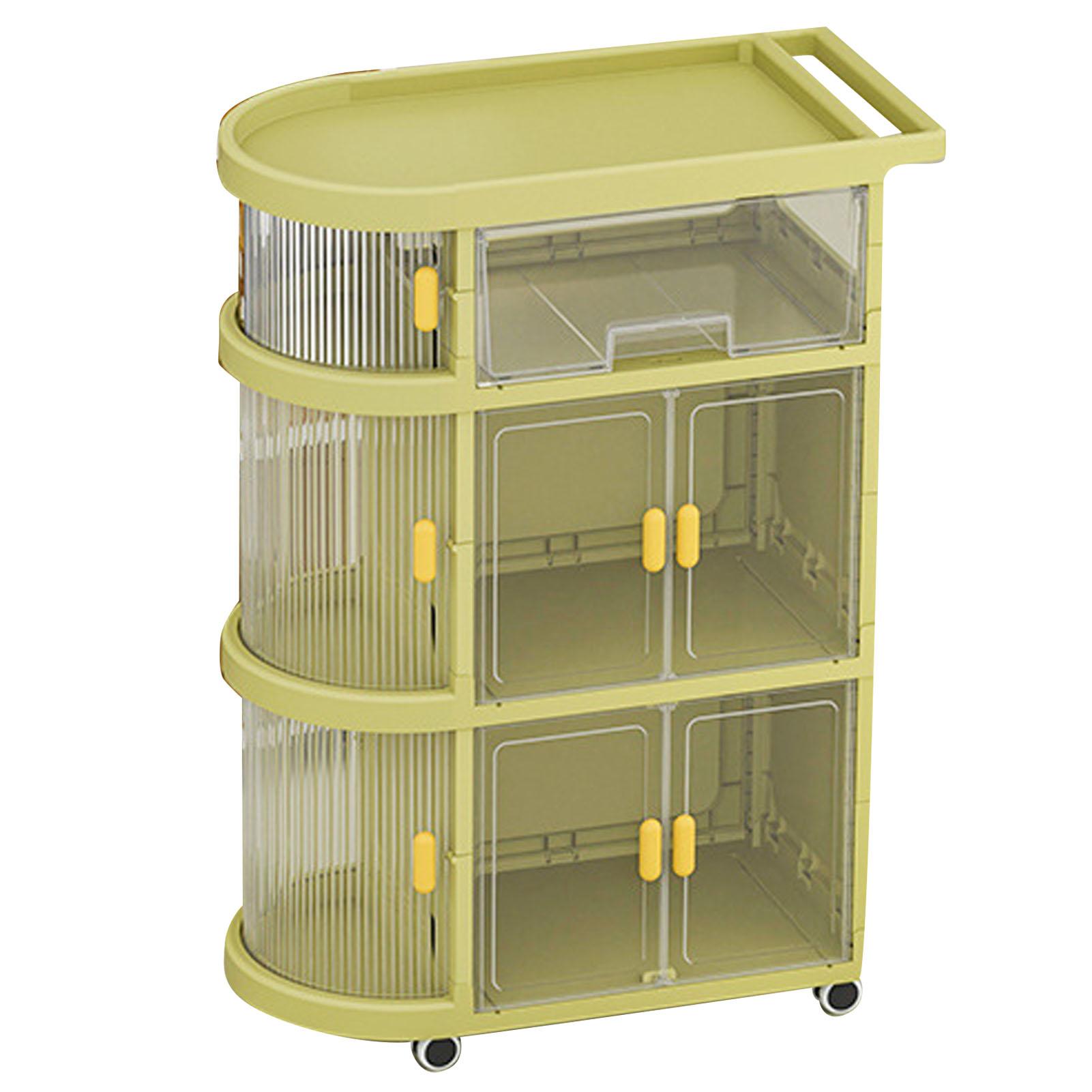 Baby Diaper Cart   Folding 4 Tier Rolling Utility Cart Newborn Baby Supplies Storage Cabinet