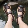 TUINANLE Classic Mens Sandals Summer Leather Sandals Men Outdoor Casual Lightweight Beach Shoes Fashion Men Sneakers Size 38-46