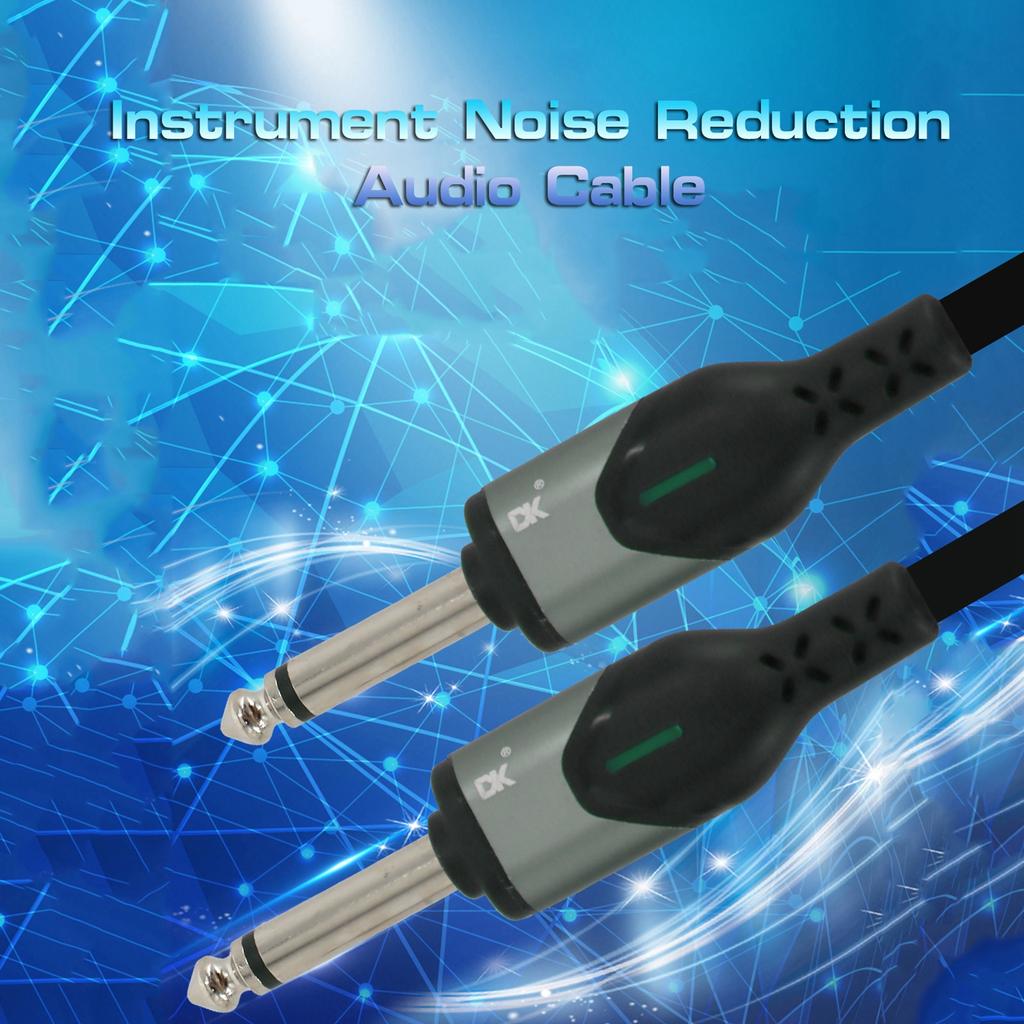 DK Guitar Connecting Cable 6.0 Meters 20ft Instrument Cable Noise Reduction Audio Cable 6.35mm Male Jack Audio Cord for