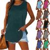 Sleeveless Crew Neck Tank Top for Women Casual Loose Fit Summer T Shirt Soft Lightweight Basic Blouse Tunic Top