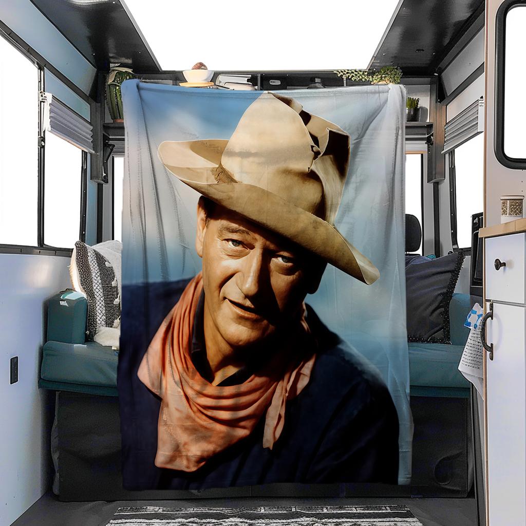 1pc John Wayne's Iconic Cowboy Hat Blanket, Al Season Lightweigh Poster Blanket Home Office Outdoor Nap Multifunc Poster Blanketional Blanket