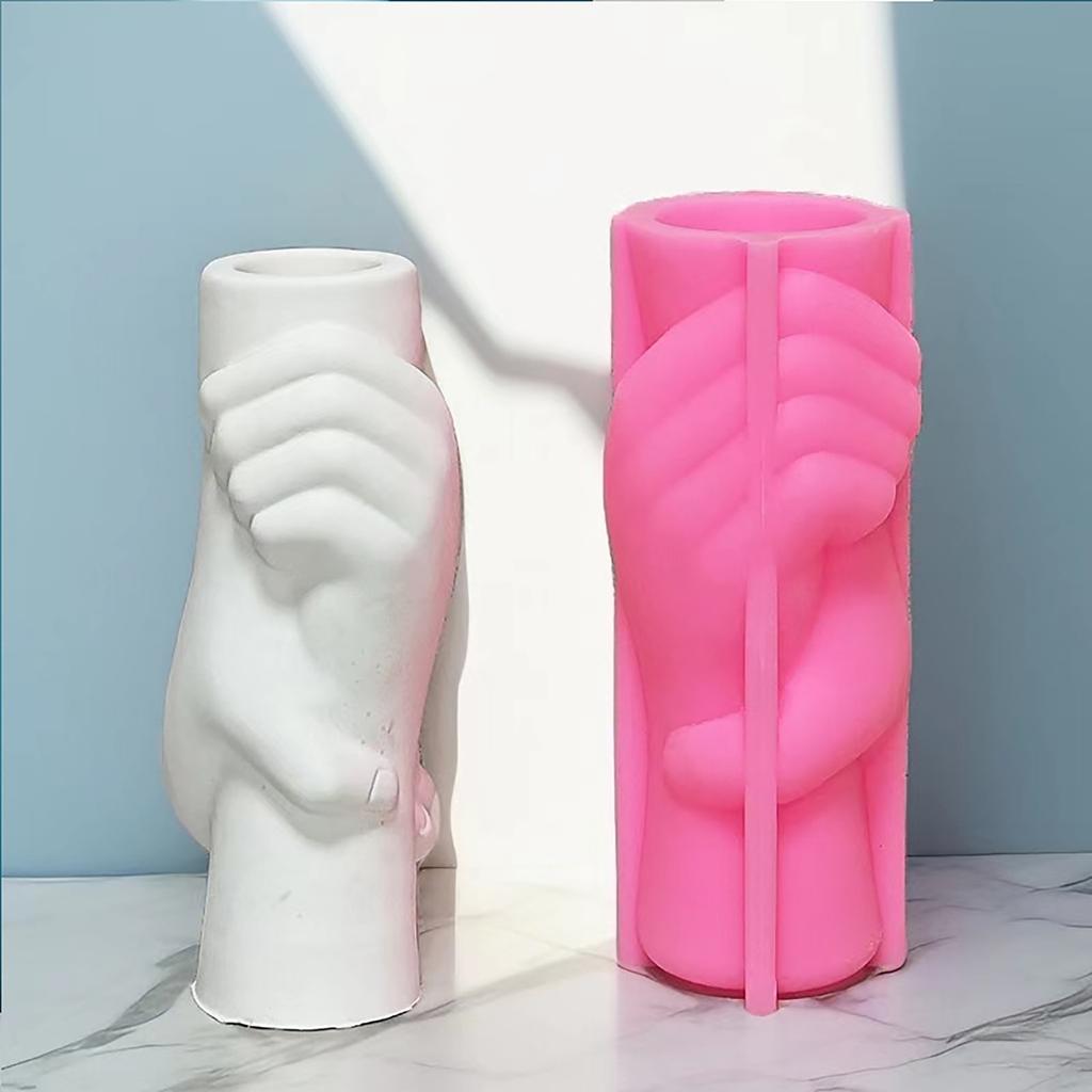 Handhållen Vas Silikonform 3D Planteringskärl Cement Gipsform Harts Blomkruksform Suckulentväxt Blomkrukor Dekorationer