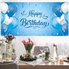 Roetyce Blue Birthday Banner, Light Blue Happy Birthday Backdrop for Girls Boys(5.9 x 2.9 Ft), Women Men Bday Party Photo Background