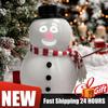 Interactive Xmas Sculpture Cute Animated Snowman Ornament Winking Snowman Statue with Built-In Projector Speaker Singing