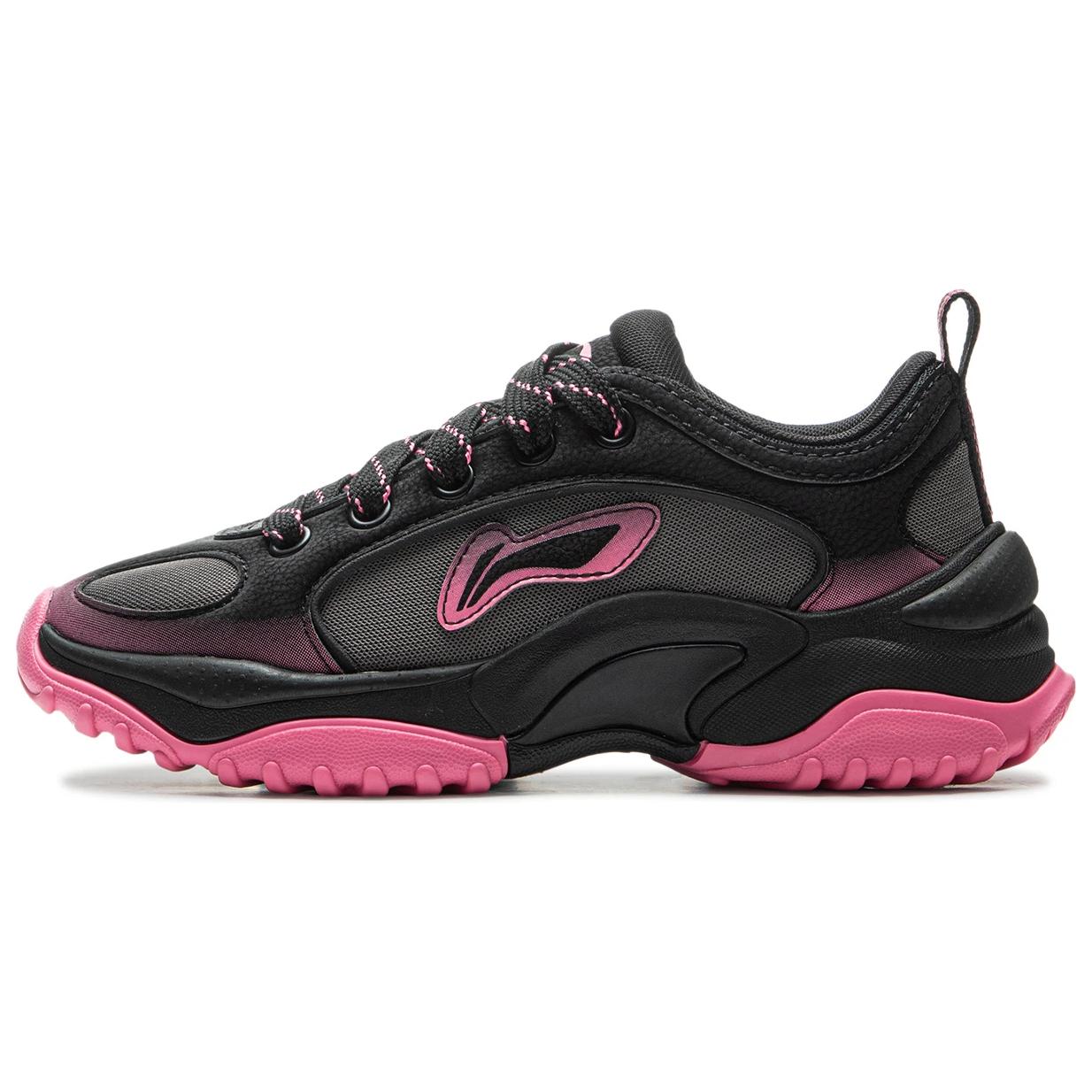 

New LiNing Cushioning, Abrasion Resistant, Height Increasing Low top Casual Shoes Women s Black Pink AGCU404-4 39