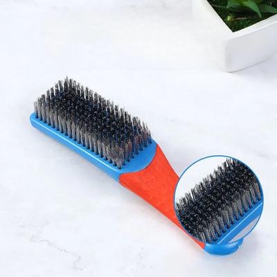 Heavy Duty Stainless Steel Wire Brush with Comfortable Plastic Handle - Perfect for Removing Rust, Welding Slag, Dirt, and Paint