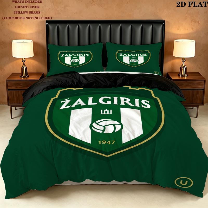 Fk Zalgiris Pattern Bedding uilt Set uilt Cover Pillowcase Home Decoration Birthday Gift (1 * duvet cover + 2 * pillowcase without core)