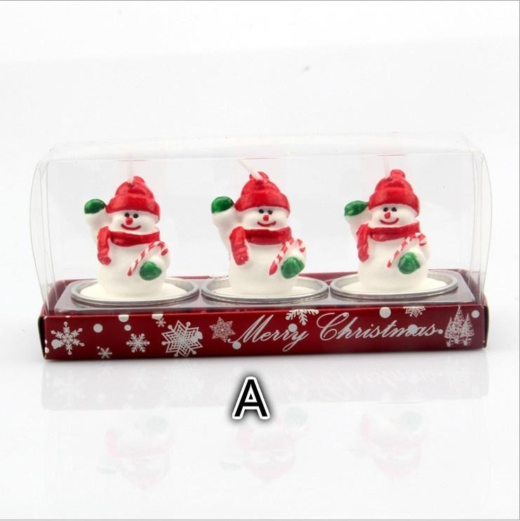 3pcs/Set Christmas Candle Santa House Pine Cone Table Decor Gift Home Decoration