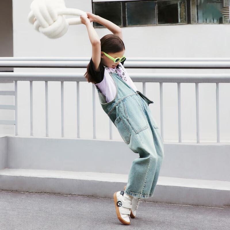 

Little MO&Co. Kids Pure Cotton Denim Overalls 155