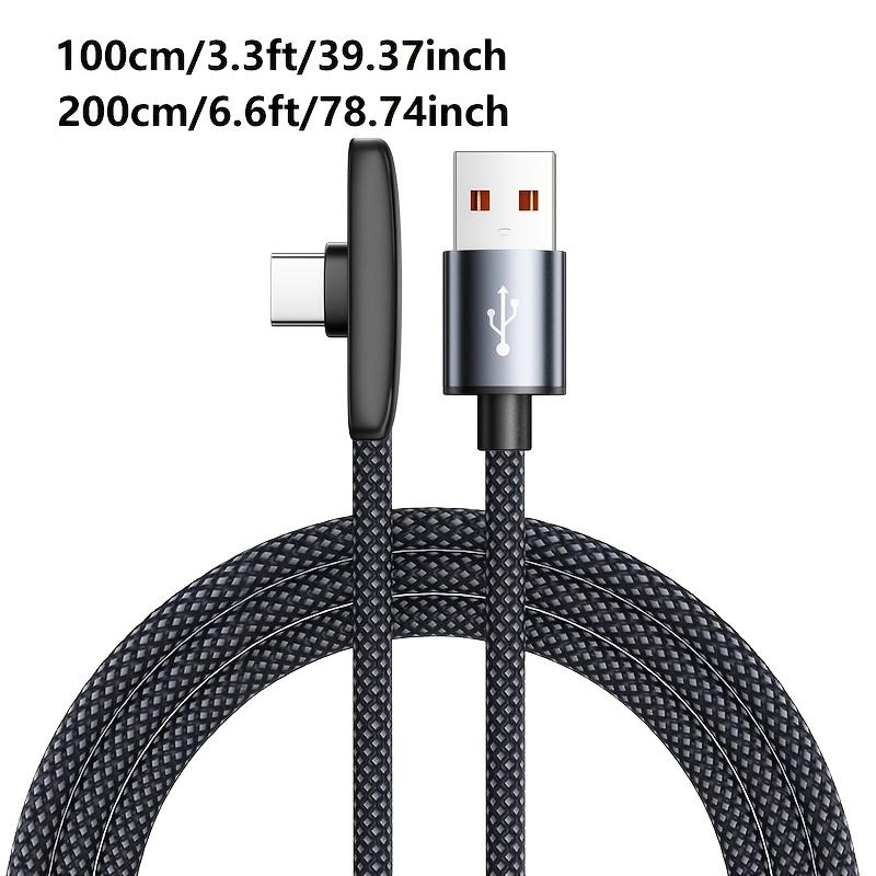 L-Shaped Braided Fast Charging Data Cable, 90 Degree Angled