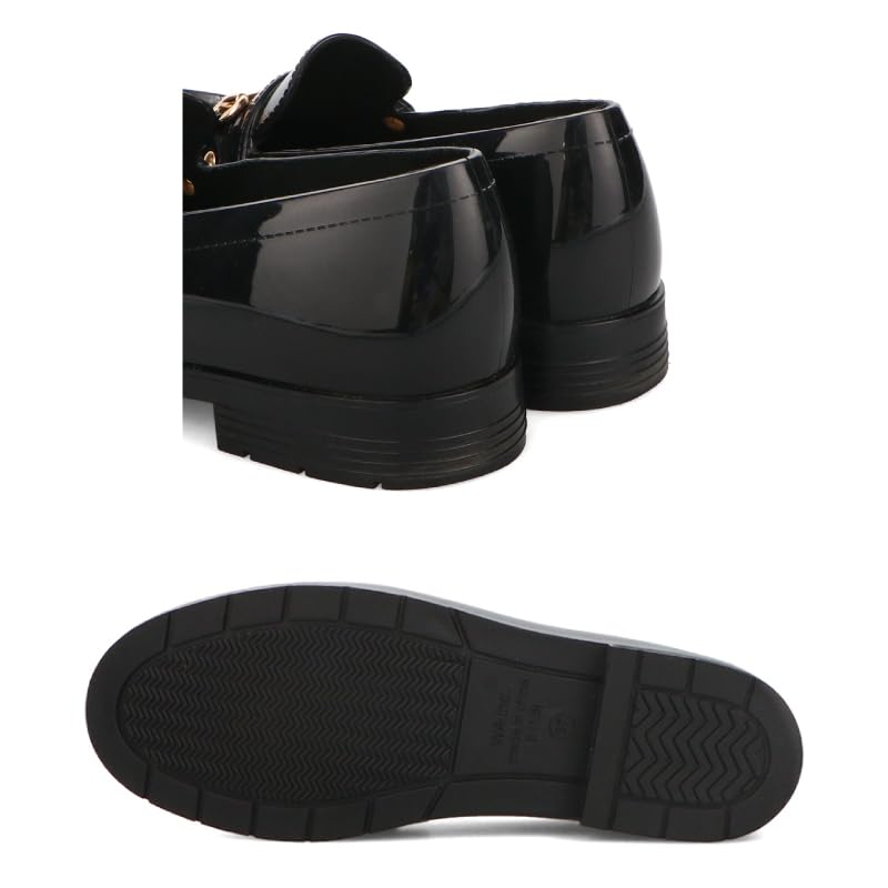 Oriental Traffic Bit Motif PVC Rain Loafers/Women's R-1021BLACK37