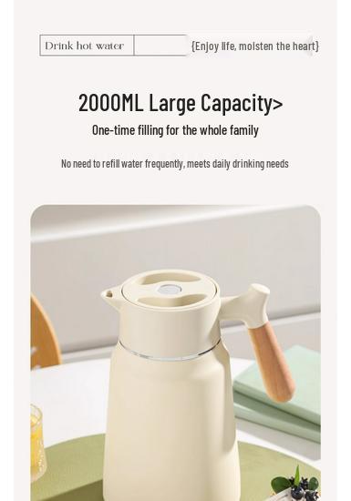 New 316L Stainless Steel Thermos Flask with Red Inner Liner - Large Capacity Warm Household Bottle and Kettle