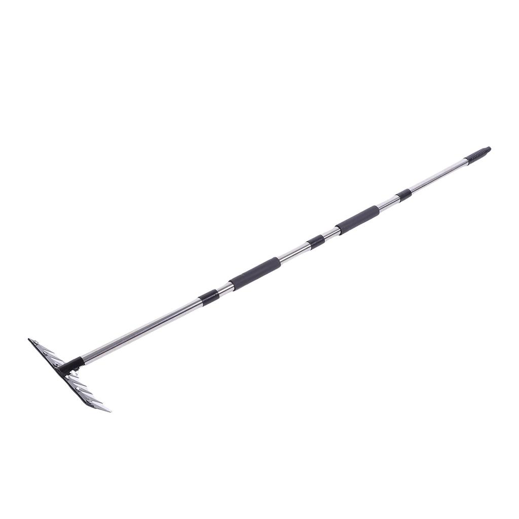 Heavy Duty Iron Weeding Rake with Long Handle Garden Weed Rake Tool for Removing Weeds Loosening Soil Cleaning Flower