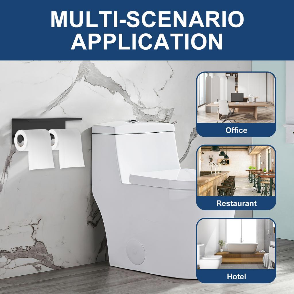 Toilet Paper Holder Stainless Steel Wall Mount Double Roll Paper Towel Dispenser with Phone Shelf Kitchen Bathroom Accessories
