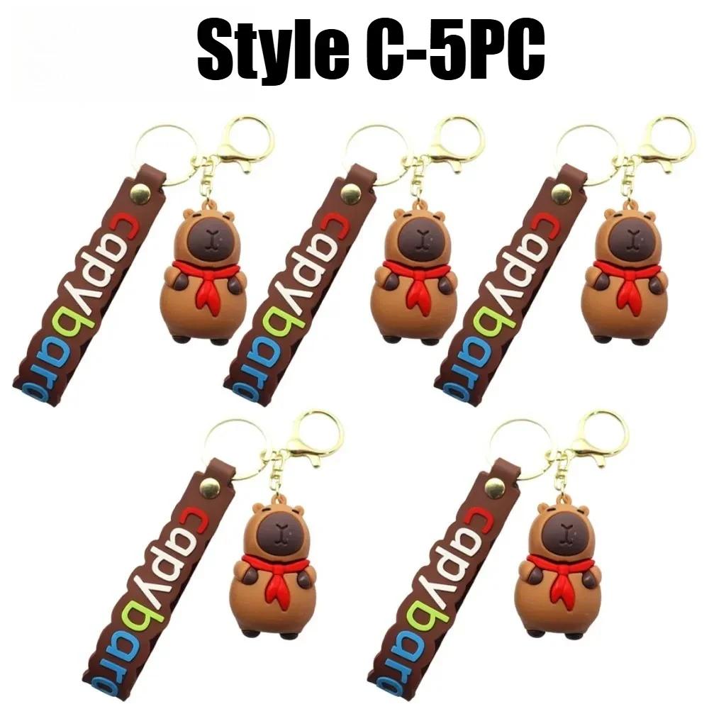Adorable Capybara Key Ring 3D Capybara Figurine Bag Clip Decor for Children School Backpacks and Automotive Keychains