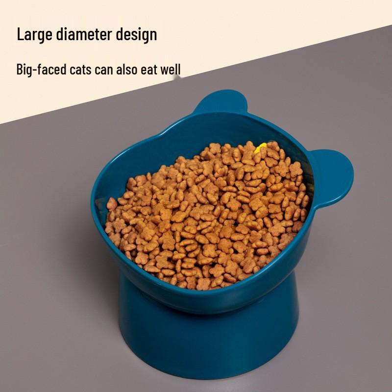Tilted Cat & Dog Bowl - Protects Pet's Cervical Spine, High-Legged Design for Easy Feeding
