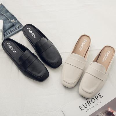 Mezze Pantofole Baotou Donna Estive Coreane Punta Quadrata Staffa per Piede Singolo Pantofole Pigre Muellers Sandali da Donna