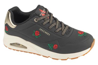 Uno - Champagne and Roses, Womens Black Sneakers
