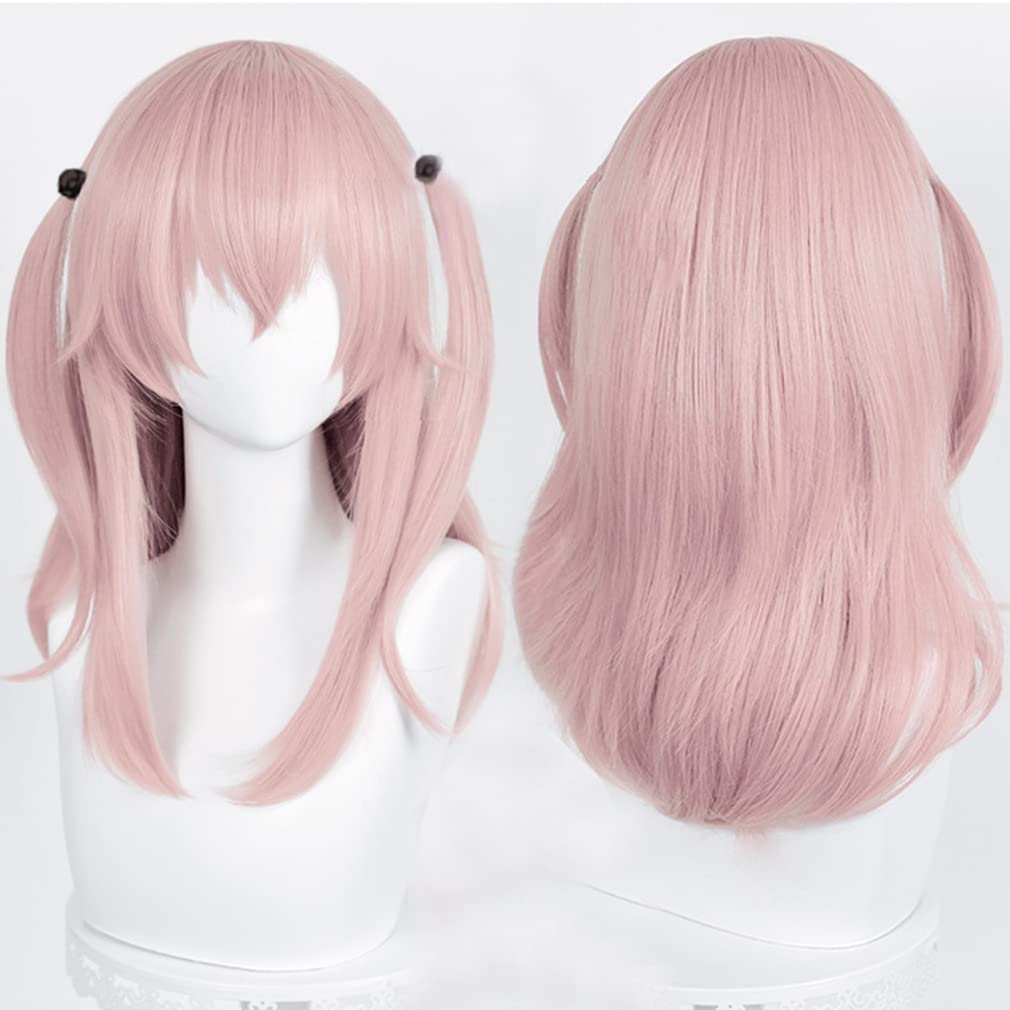 LAOBAO Cosplay Sasuga Long Pink Wig with Costume Accessory for School and Events Wig, Inui, Heat-Resistant, Twintails, Parties, Halloween, Festivals,