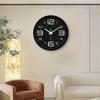 Contemporary Round Hanging Clock with Night Light Display Material And Lightweight for Bedroom