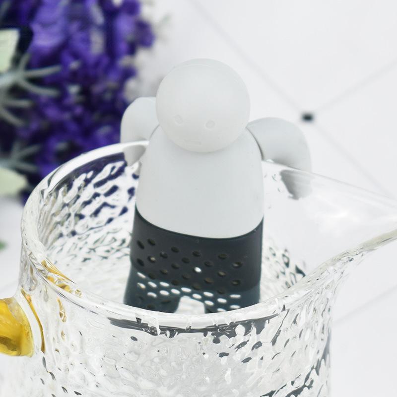 Creative Tea Strainer Food Grade Silica Gel Tea Filter Mr.Tea Villain Shaped Silicone Tea Maker Tea Bag Tea Set Brew Tea Te Mate