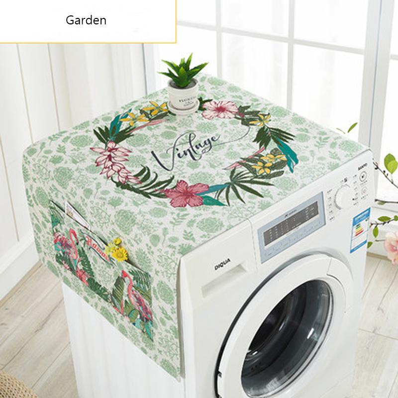 Geometric Cotton Linen Waterproof Dust Covers Washing Machine Covers Refrigerator Organizer Fridge Dust Cover Home Decor Lavador