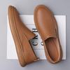 Soft Sole White Perforated Flat Loafers Comfortable Leather Business Shoes Casual Shoes for Men Breathable Slip-On Walking Shoes