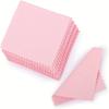 50PCS Pink Jewelry Polishing Cloth, Suitable for Gold, Silver, Mobile Phones, Glasses - Soft, Non Frosted Cleaning Cloth