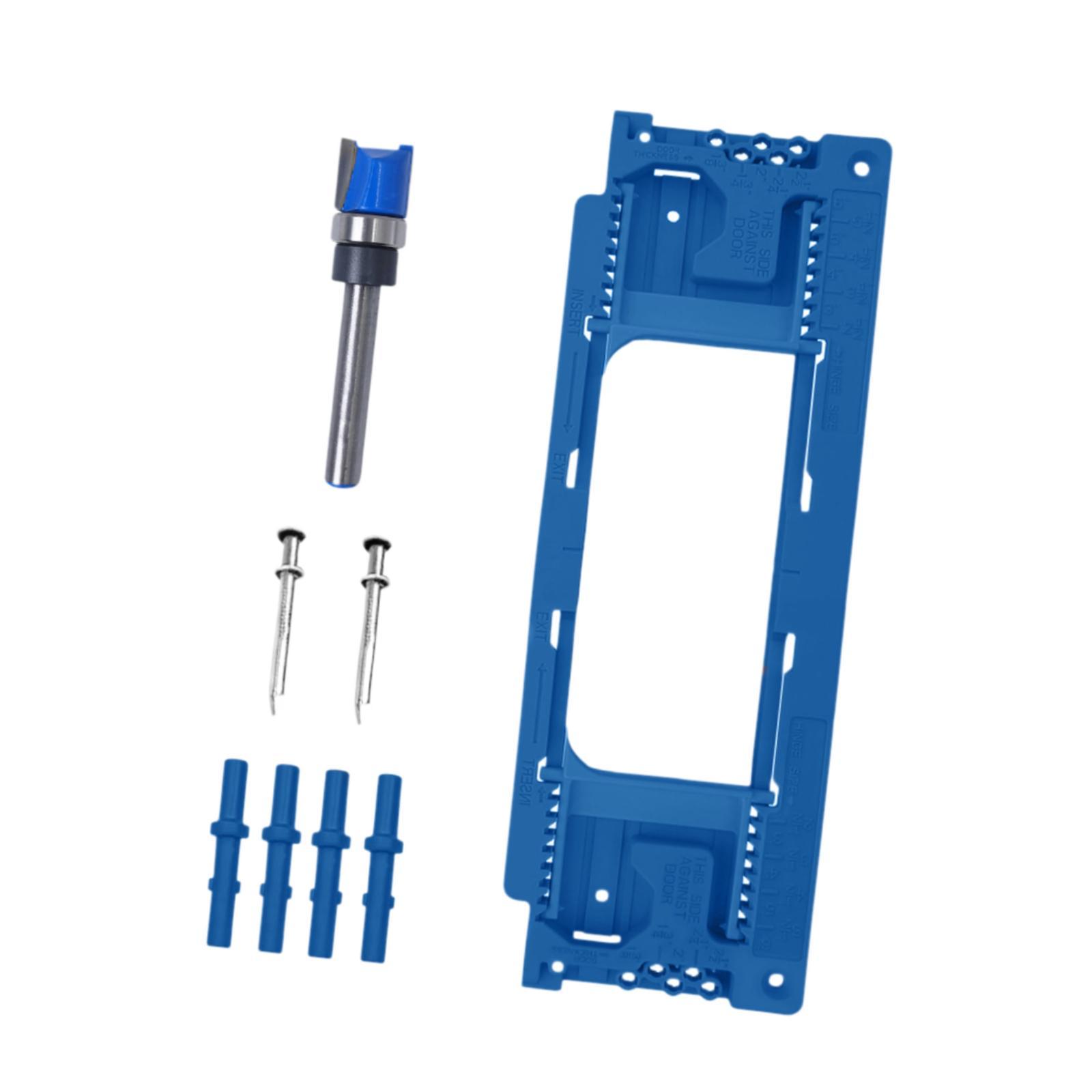 

Universal Door Hinge Jig ABS Mortise Template Adjustable Installation Tool Kit for Professional Door Mounting синій
