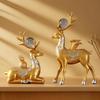 1 Pair Deer Figurines Animal Sculptures Decorative Accessories Crafts Desktop Ornaments Statues