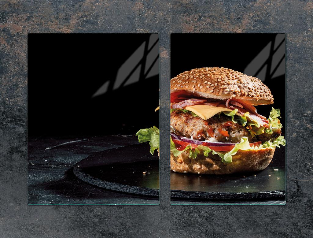 SZKLANA PŁYTA OCHRONNA NA KUCHENKĘ 75x52 HAMBURGER