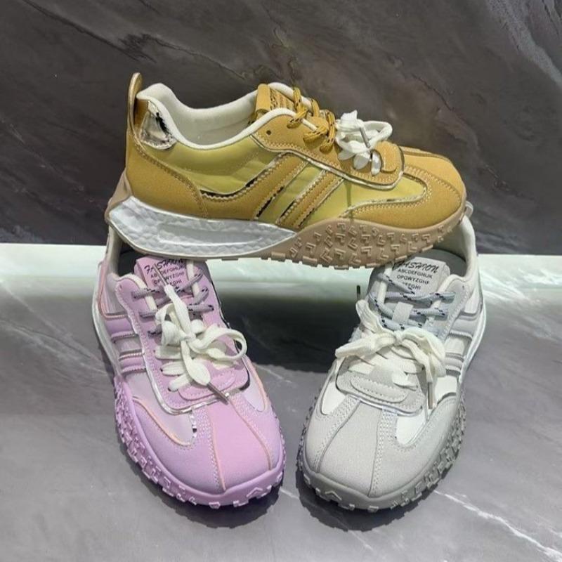 Fashion 2025 New Hot Sale Women's Vulcanized Sneakers Mixed Color Lace Up Breathable Outdoor Sports Comfortable & Versatile Casual Shoes