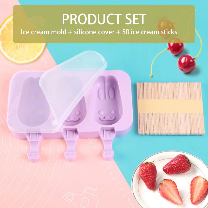Silicone Ice Cream Mold Popsicle Reusable Bar Pop Molds For DIY Making Summer Favorites DIY Homemade Kitchen Accessories