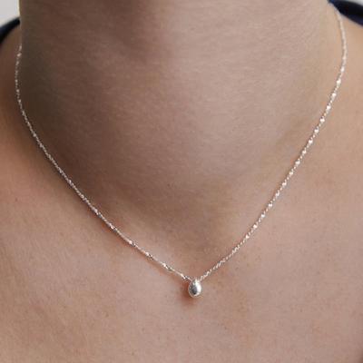 (925 Silber) Wassertropfen-Anhänger-Halskette NZ2416
