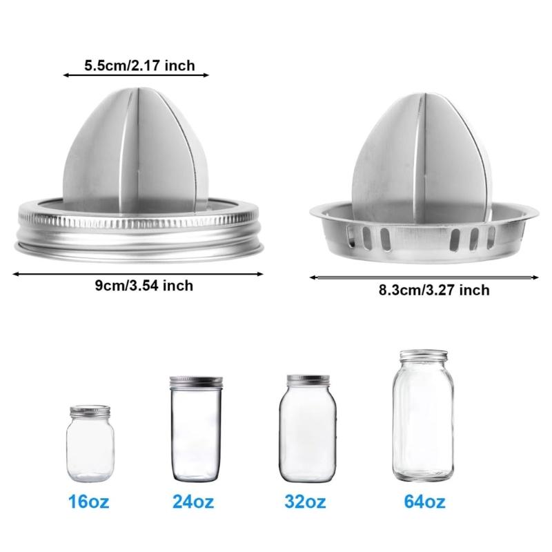 Mason Jar Stainless Steel Juicer Lid Wide Mouth Mason Jar Juicer Lid Stainless Steel Manual Citrus Lemon Juicer Lid Home