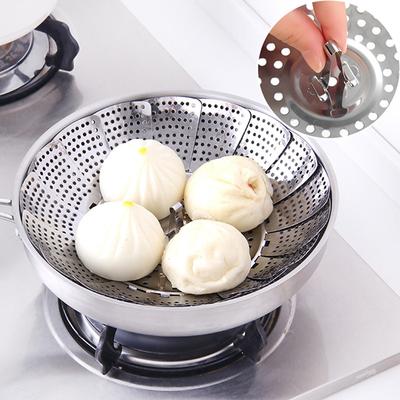 3-Größen Edelstahl Dämpfeinsatz Set (21/26/28cm) Mehrschichtiger Gemüse-Obst-Lebensmittel-Dampfgarrost zum Kochen von Knödeln, Reisnudeln