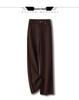 Fleece-Lined High-Waisted Slimming Pants - Women's Autumn/Winter Coffee Color