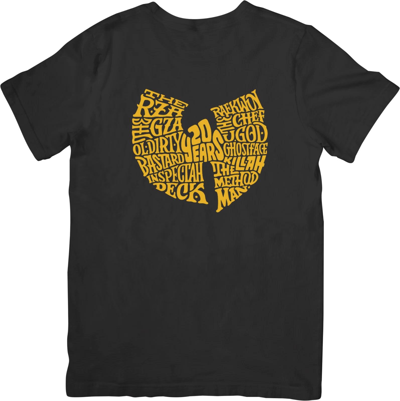 

WU-TAN CLAN Музыка Унисекс Посадка для мужчин и женщин Качественная хлопковая футболка Черная 4XL