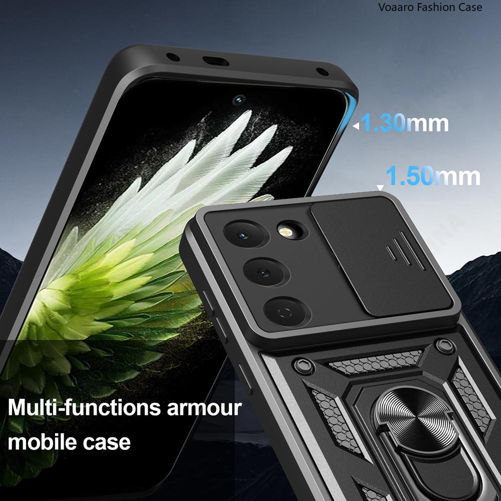 Slide Lens Armor Funda for Tecno Spark 40 Pro 4G Case for Tecno Spark 40 Pro 4G Case Magnetic Ring Stand Holder Cover Capa