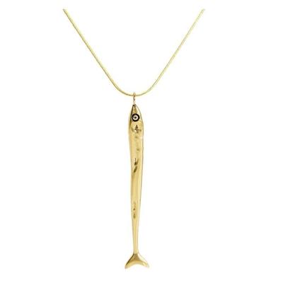 Sardine Pendant Necklace Unique Marine Life Design Alloy Texture Unisex Neck Jewelry Suitable for Fashion Women Gift