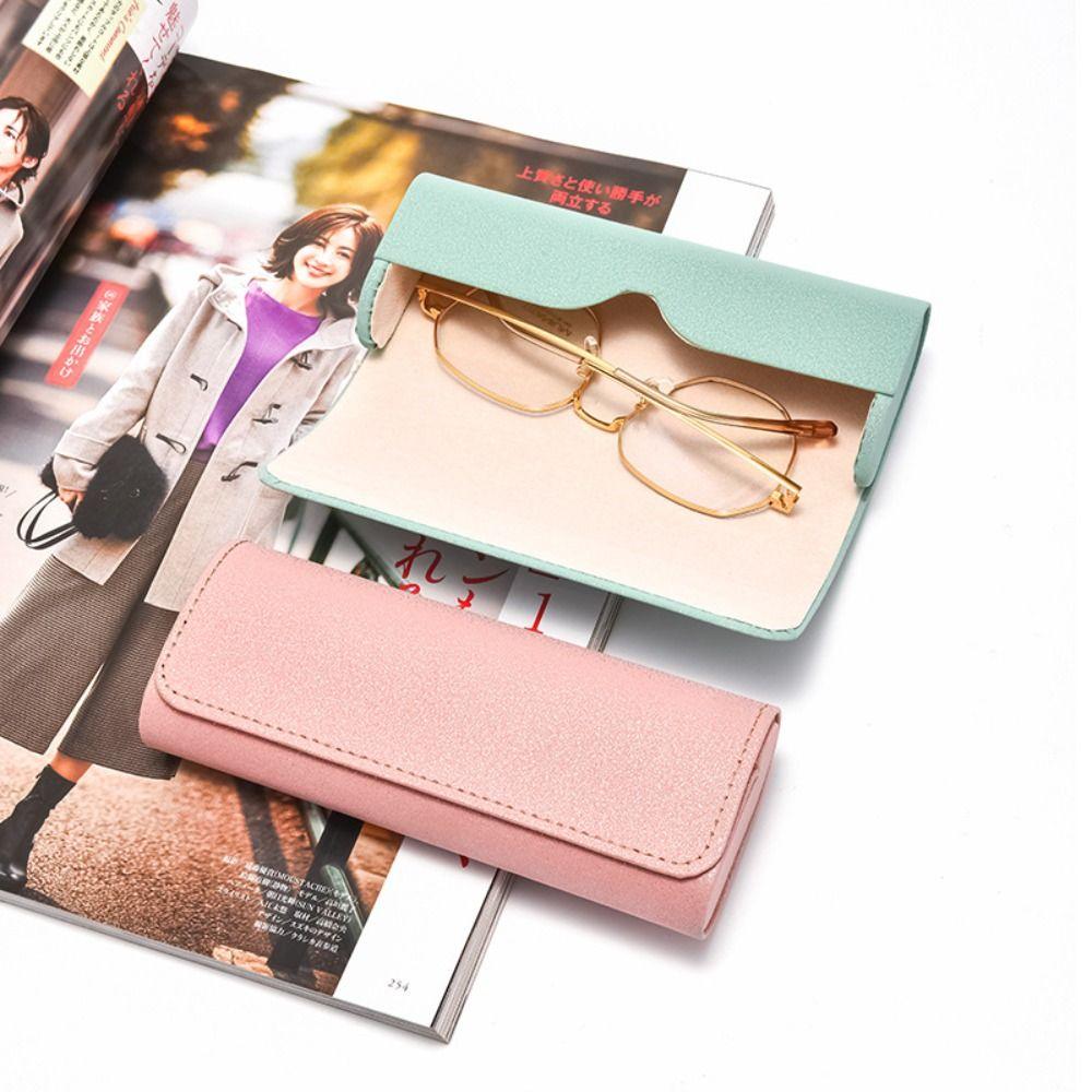 Anti-fall Pressure PU Leather Glasses Box Reading Glasses Eyewear Protector Case  Female