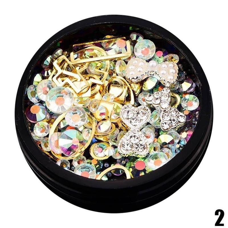 Rainbow Jelly DIY Nail Art Sticker Rhinestone Fashion 3D Charms Wheel Manicure Rivet Stud