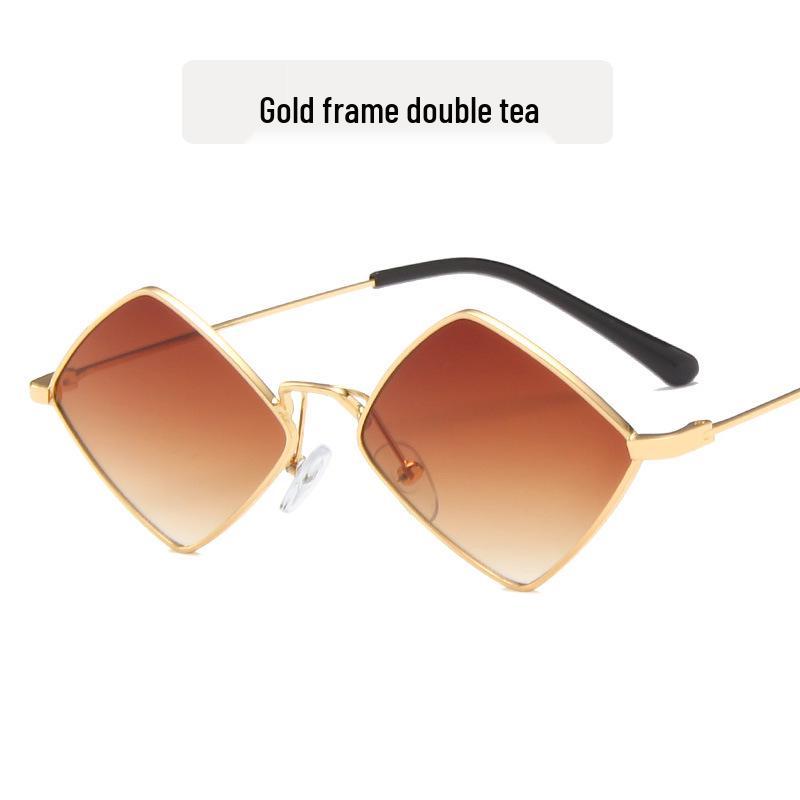 2020 European & American Retro Diamond Metal Irregular Sunglasses