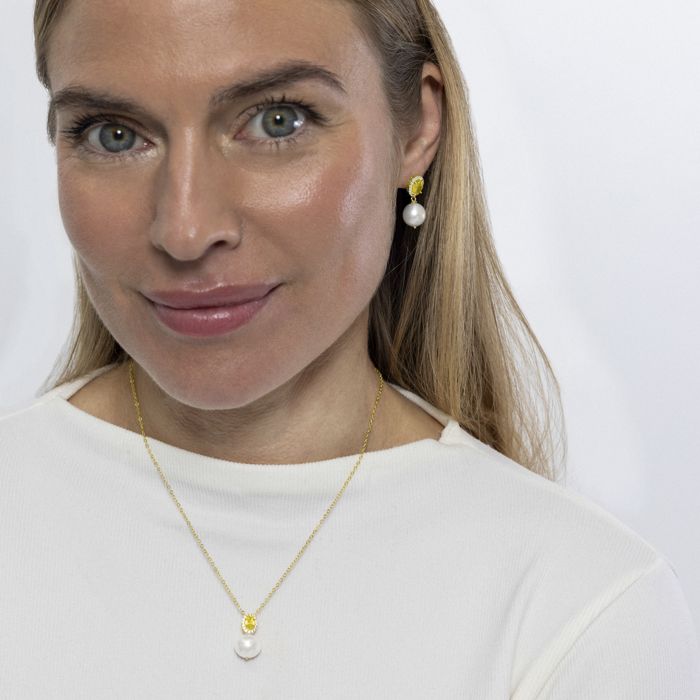 Collier - Luxenter - Ihri - Argent 925 - Or Jaune 18k - Padparadscha