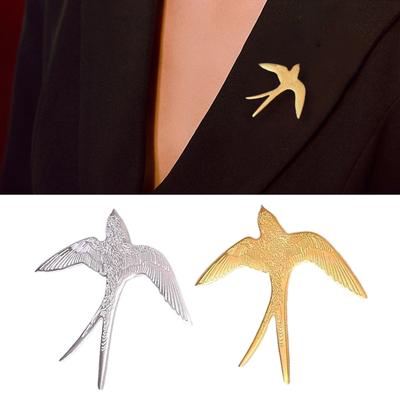 Stylish Metal Swallow Lapel Pin Unisex Fashion Brooch Jewelry Unique Gift For Birthday Christmas Formal Attire