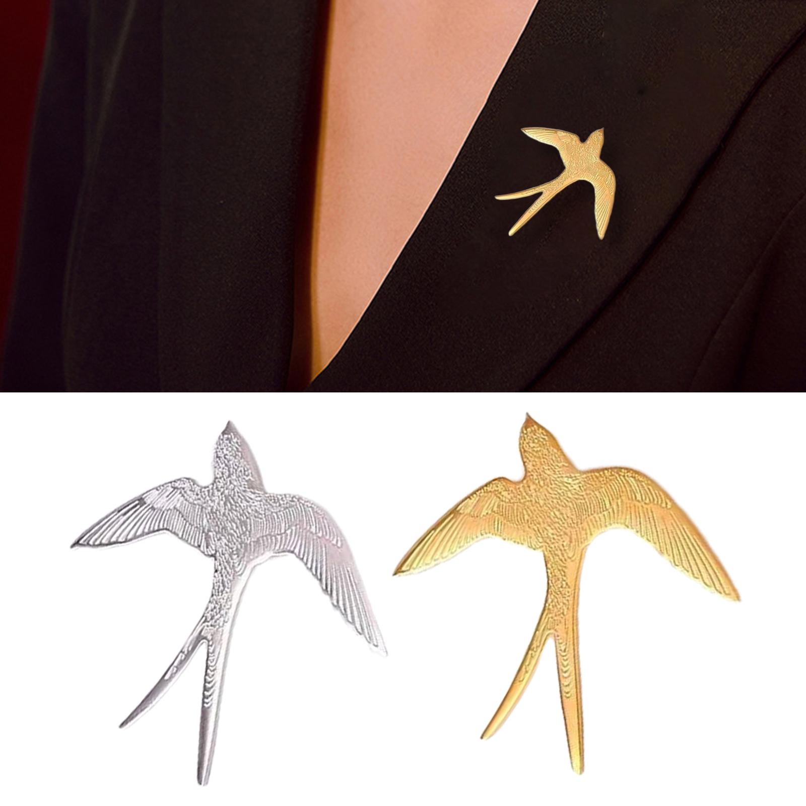 

Stylish Metal Swallow Lapel Pin Unisex Fashion Brooch Jewelry Unique Gift For Birthday Christmas Formal Attire золотий
