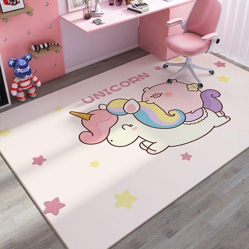 Girl'S Heart Household Crystal Velvet Floor Mat Non-Slip And Wear-Resistant Study Child Climbing Mat Bedroom Cool Bedside Blanket