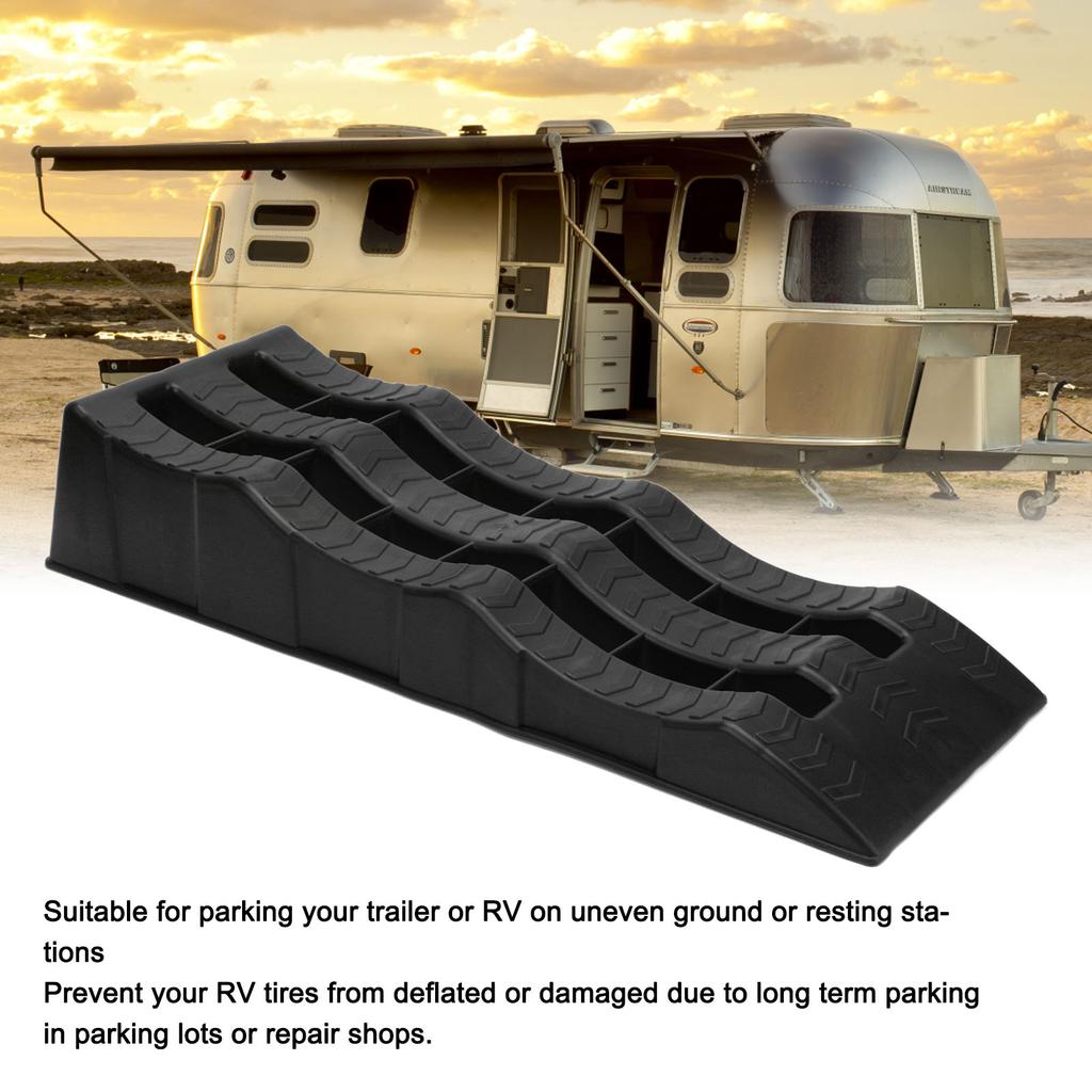 Automotive Leveling Ramp 7716LBS Capacity 3 Different Height Long Lasting Use for Travel Trailer RV Truck Wheel Chock