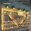 Industrial Wall-Mounted Wrought Iron Wine Rack for Bars & Restaurants - Creative Multifunctional Display Cabinet