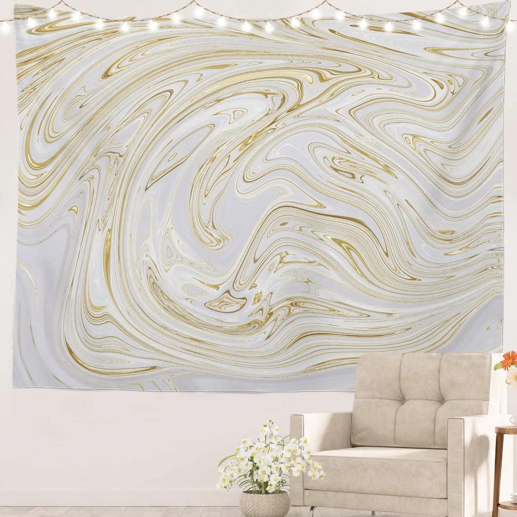 Marble Print TapestryRetro Style Paintbrush Colors Ink Marbling Watercolor ArtWall Hanging for Bedroom Living Room Dorm Decor